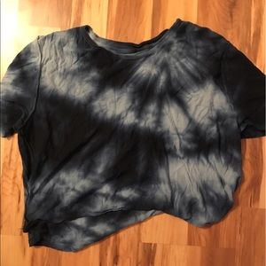 Tie dye blue/light blue crop top