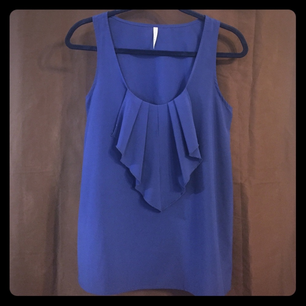Blue ruffle Francesca's top in Small