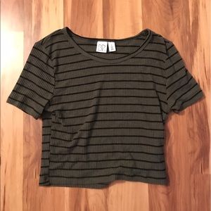 Nordstrom BP green with black stripes crop top
