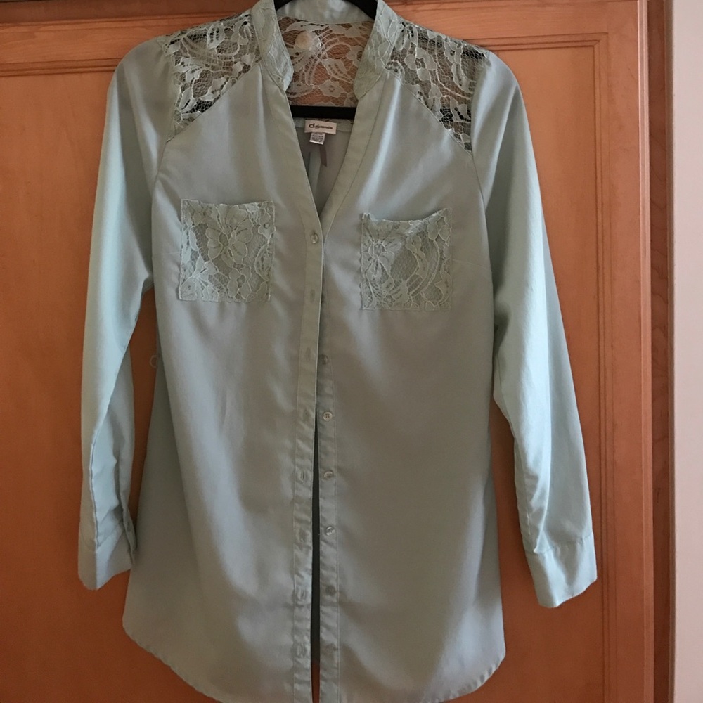 Mint green tunic top. Wear with leggings or pants!