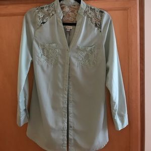 Mint green tunic top. Wear with leggings or pants!