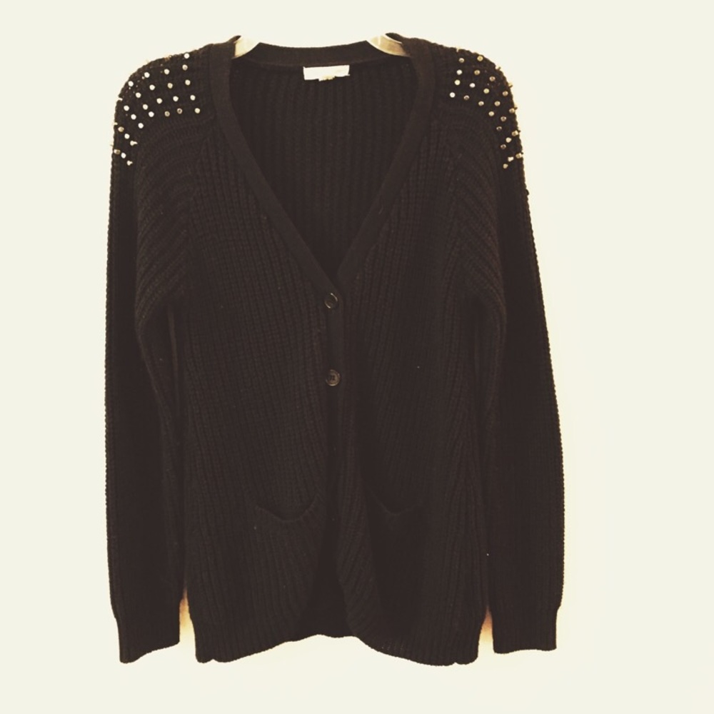 Studded Cardigan Sweater