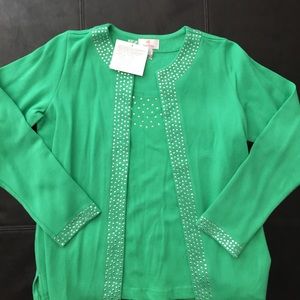 Quacker Factory Cardigan with sewn in tank