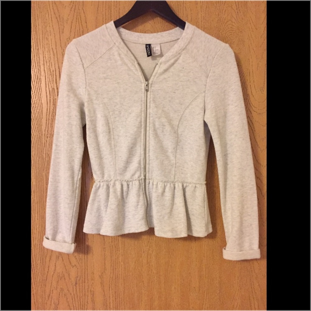 Grey Peplum Cardigan - H&M