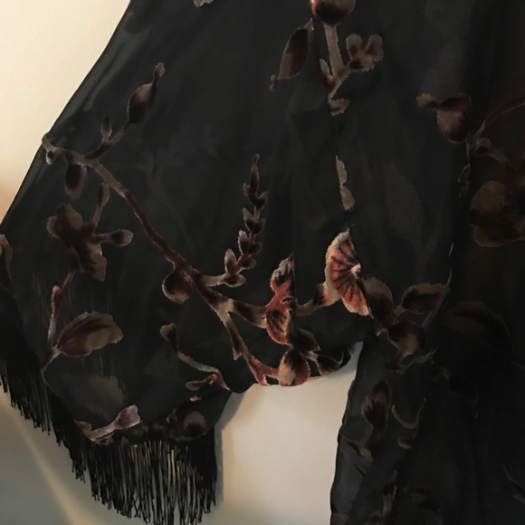 Lily White Other - Sheer Black Floral Kimono Lily White Other - Sheer Black Floral Kimono