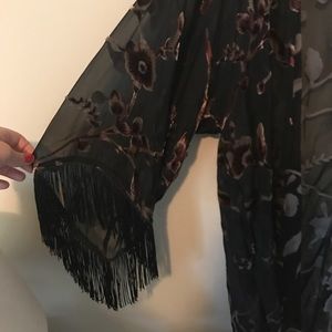 Lily White Other - Sheer Black Floral Kimono Lily White Other - Sheer Black Floral Kimono