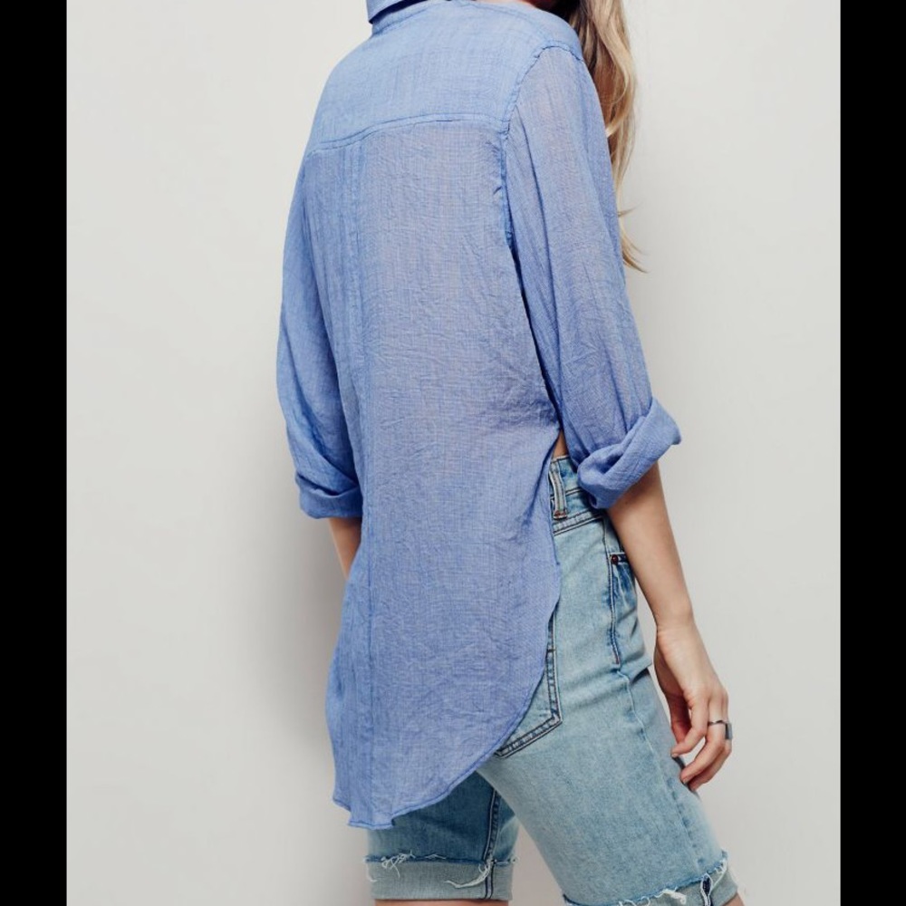 Black Free People That's a Wrap Oxford Button Down - Picture 2 of 4