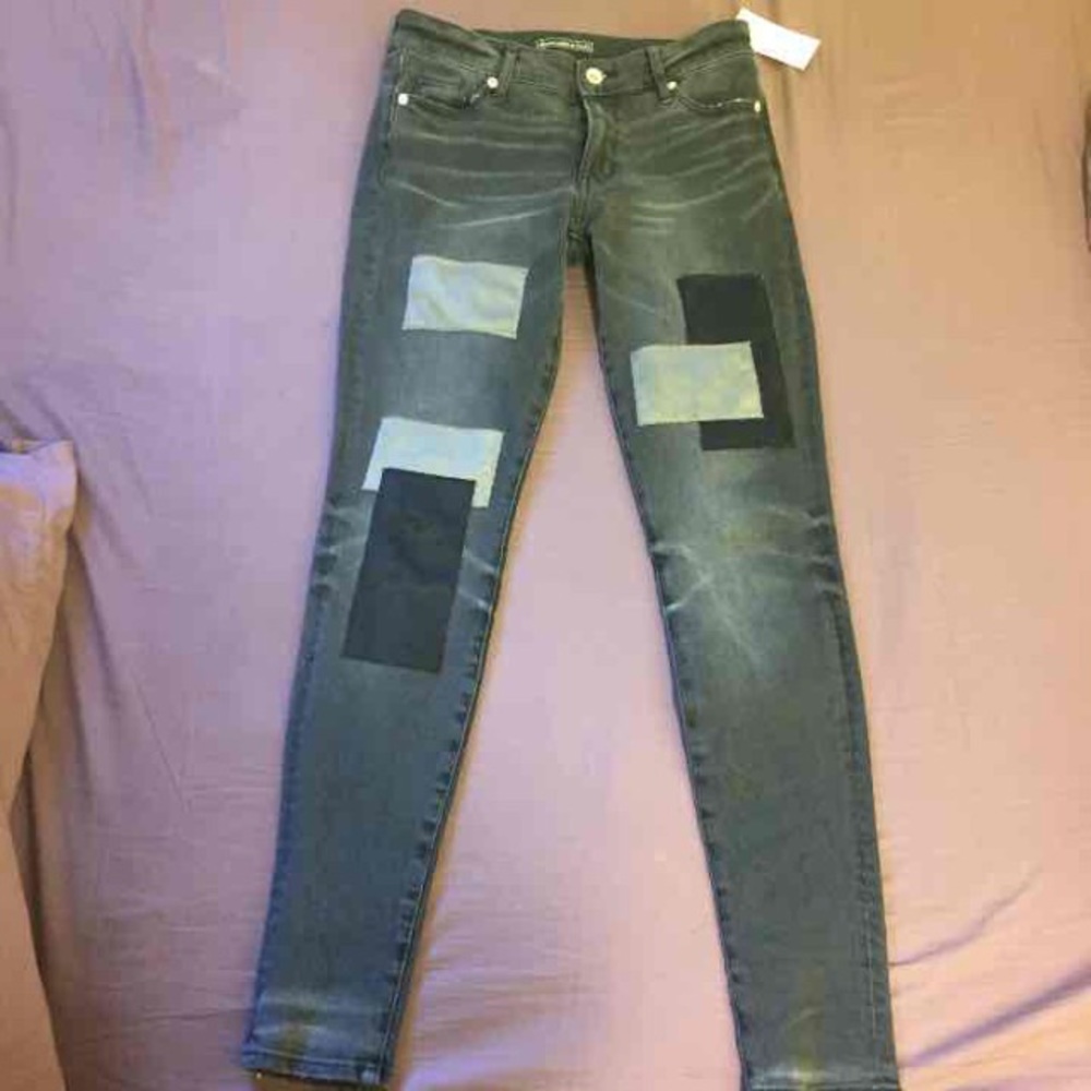 NWT Abercrombie patch super skinny jeans