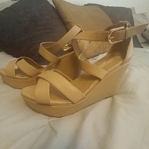 SOLD Nude sandal wedges