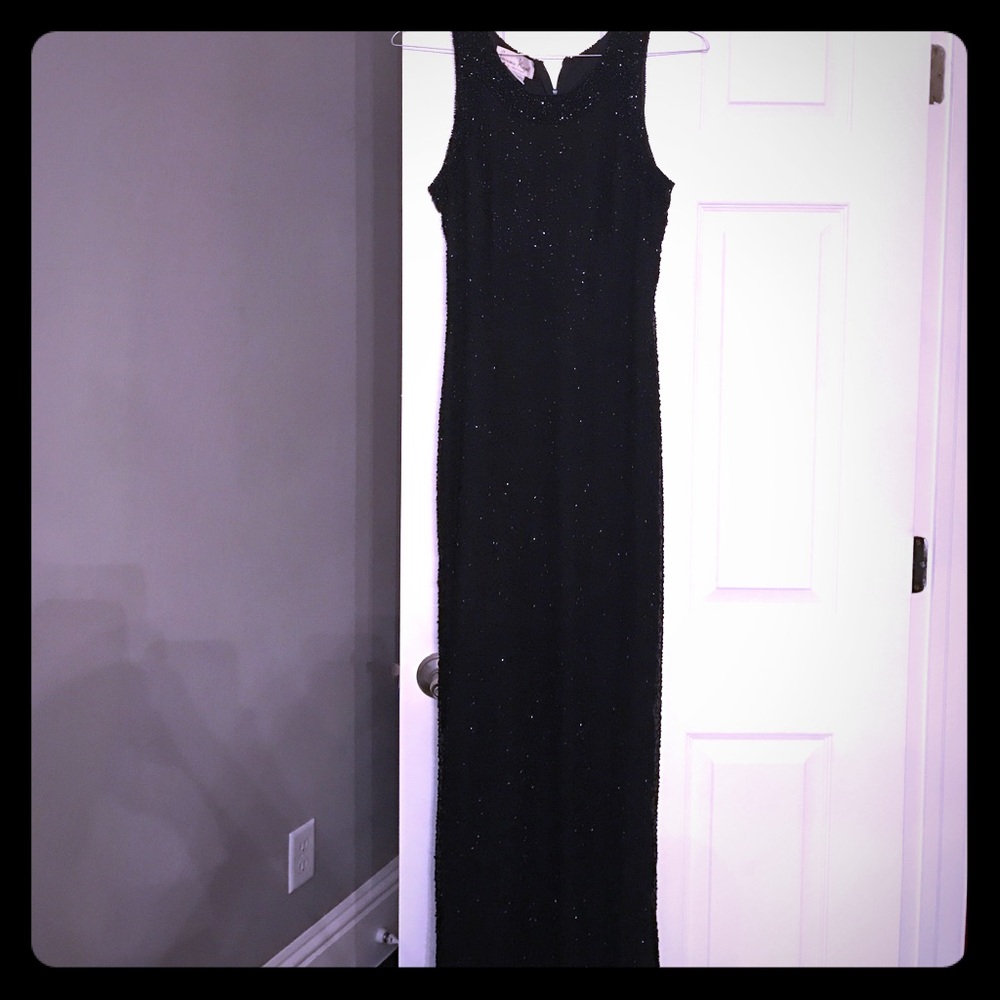 Formal beaded black dress
