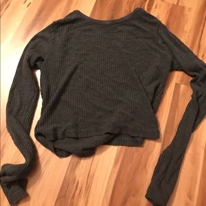 Brandy melville gray long sleeved crop top