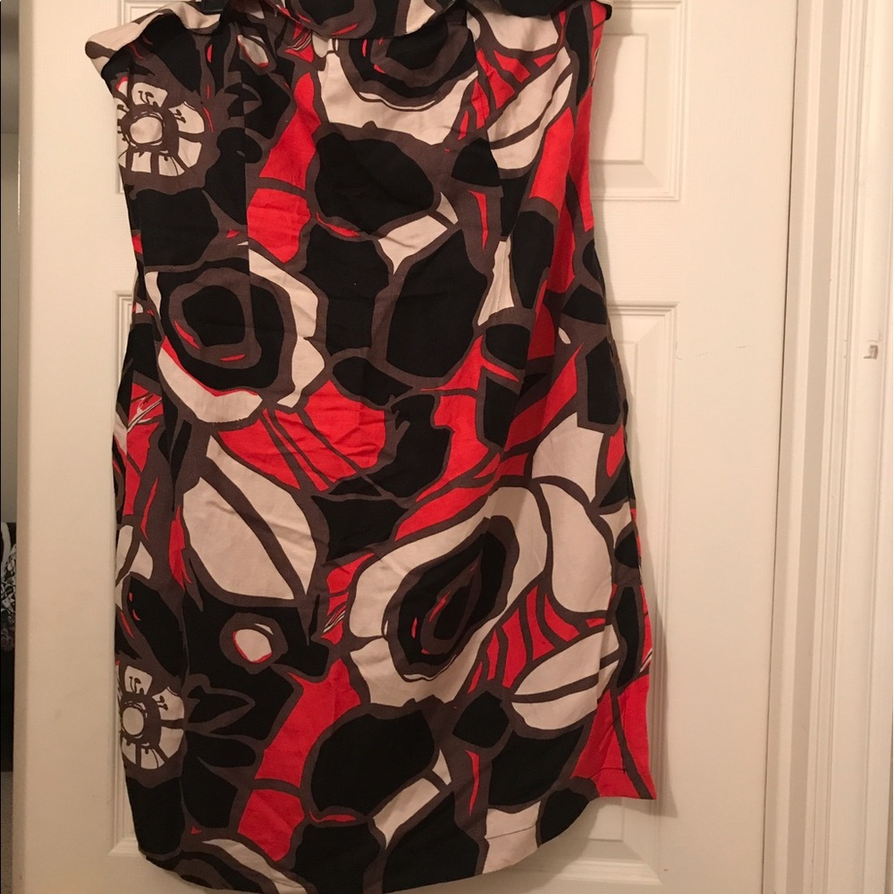 Strapless linen dress