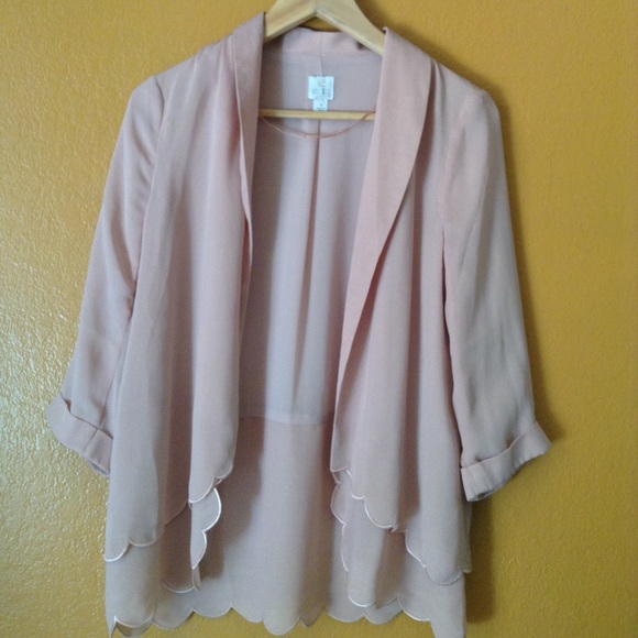 Lauren Conrad blush chiffon blazer