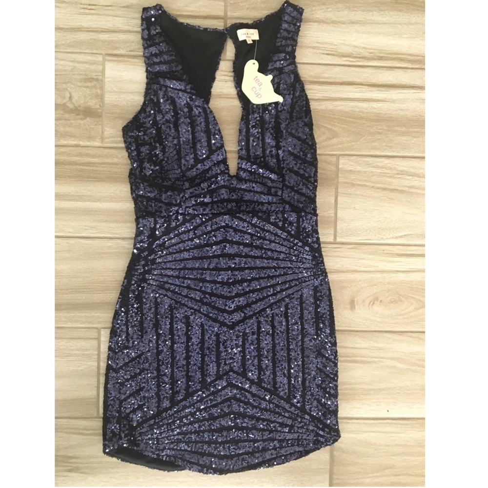 Dark Blue Sequin Dress