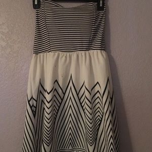 Black and white striped dress
