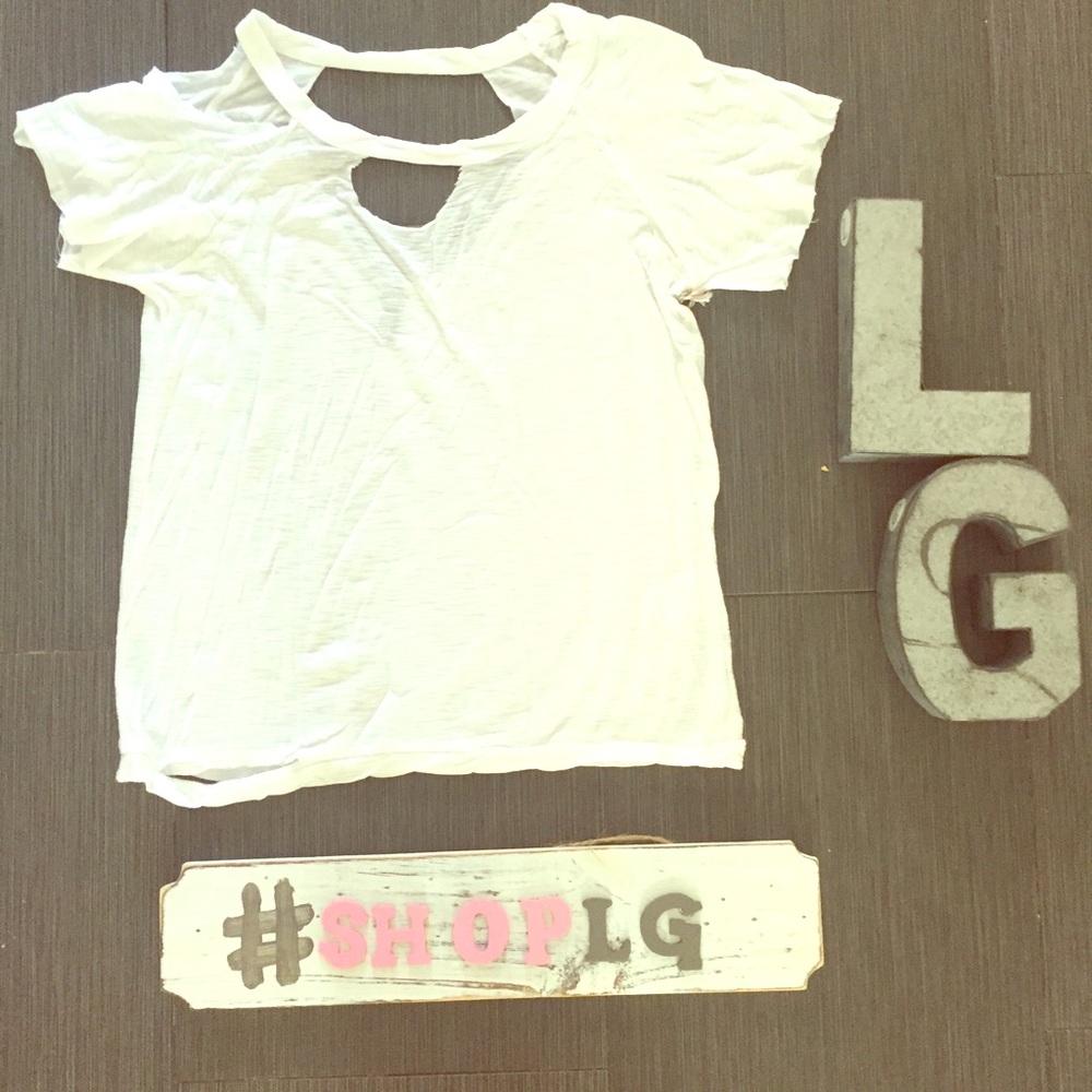 White cut out tee