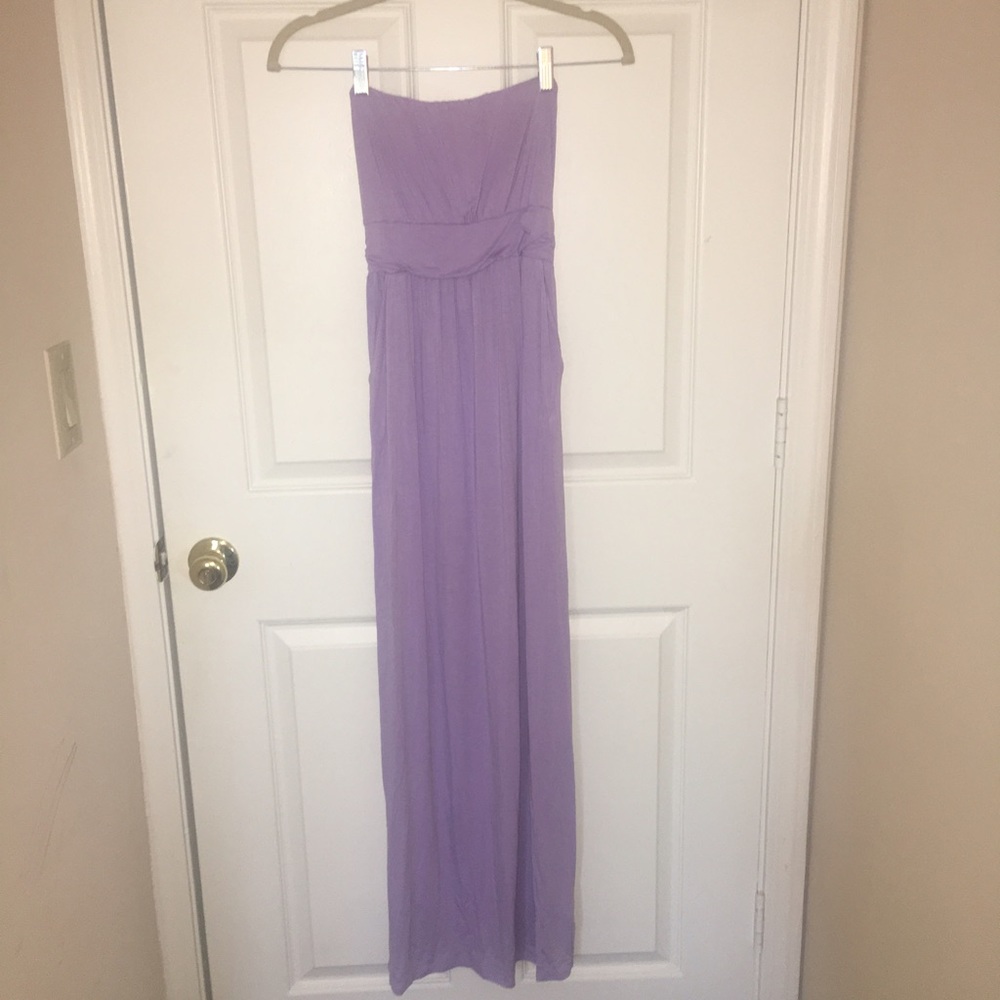 Lilac Strapless Maxi Dress - Size Small