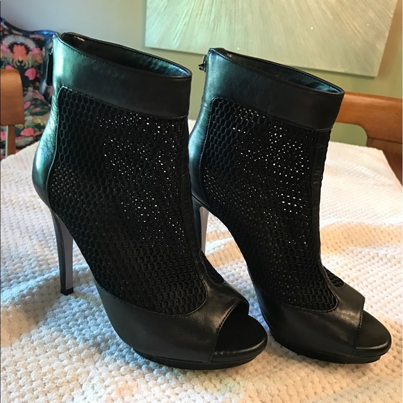 bcbg open toe booties