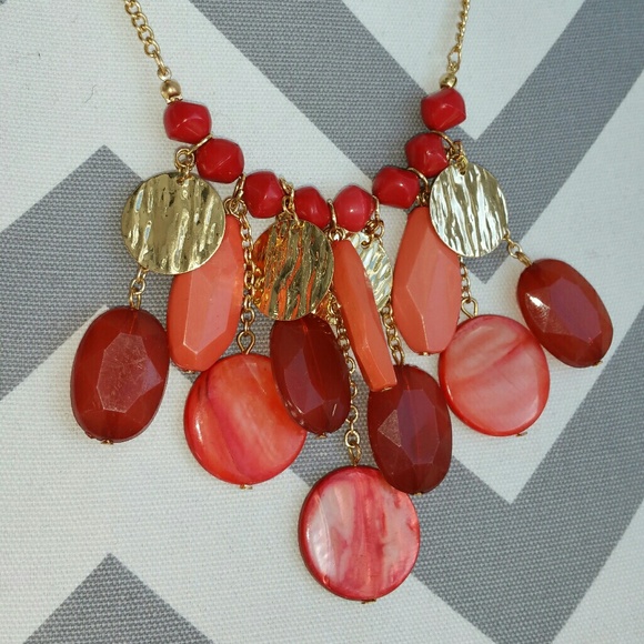 Coral Sunset' necklace - Picture 2 of 3