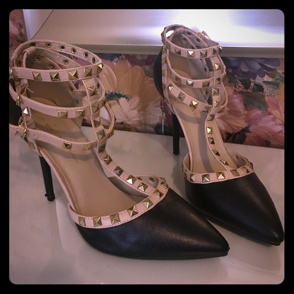 Black rock stud heels!