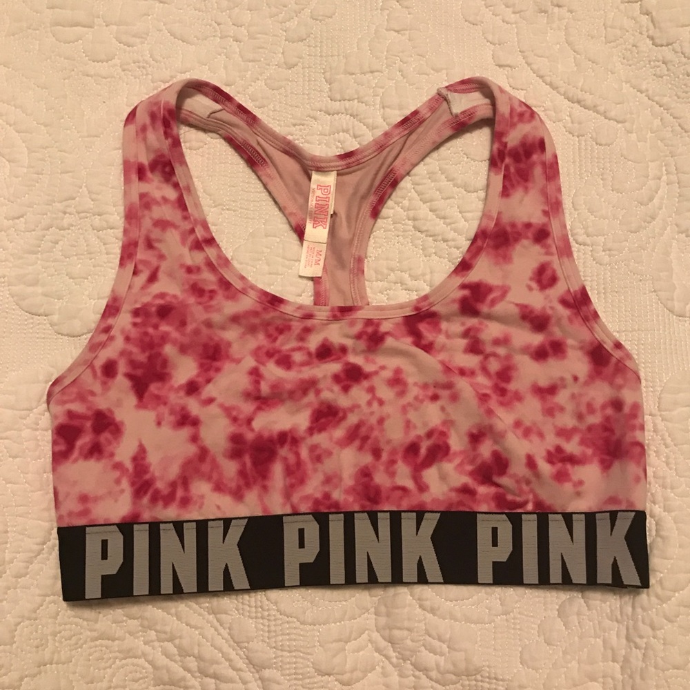 Pink Tie Dye Sports Bra