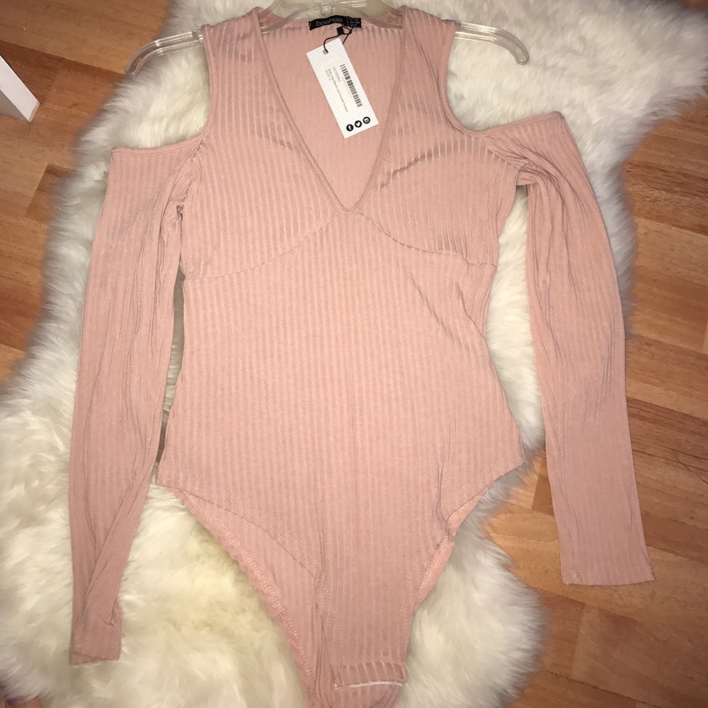 Long sleeve cold shoulder bodysuit