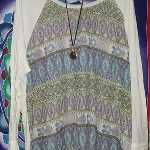 Long sleeve sheer front top!