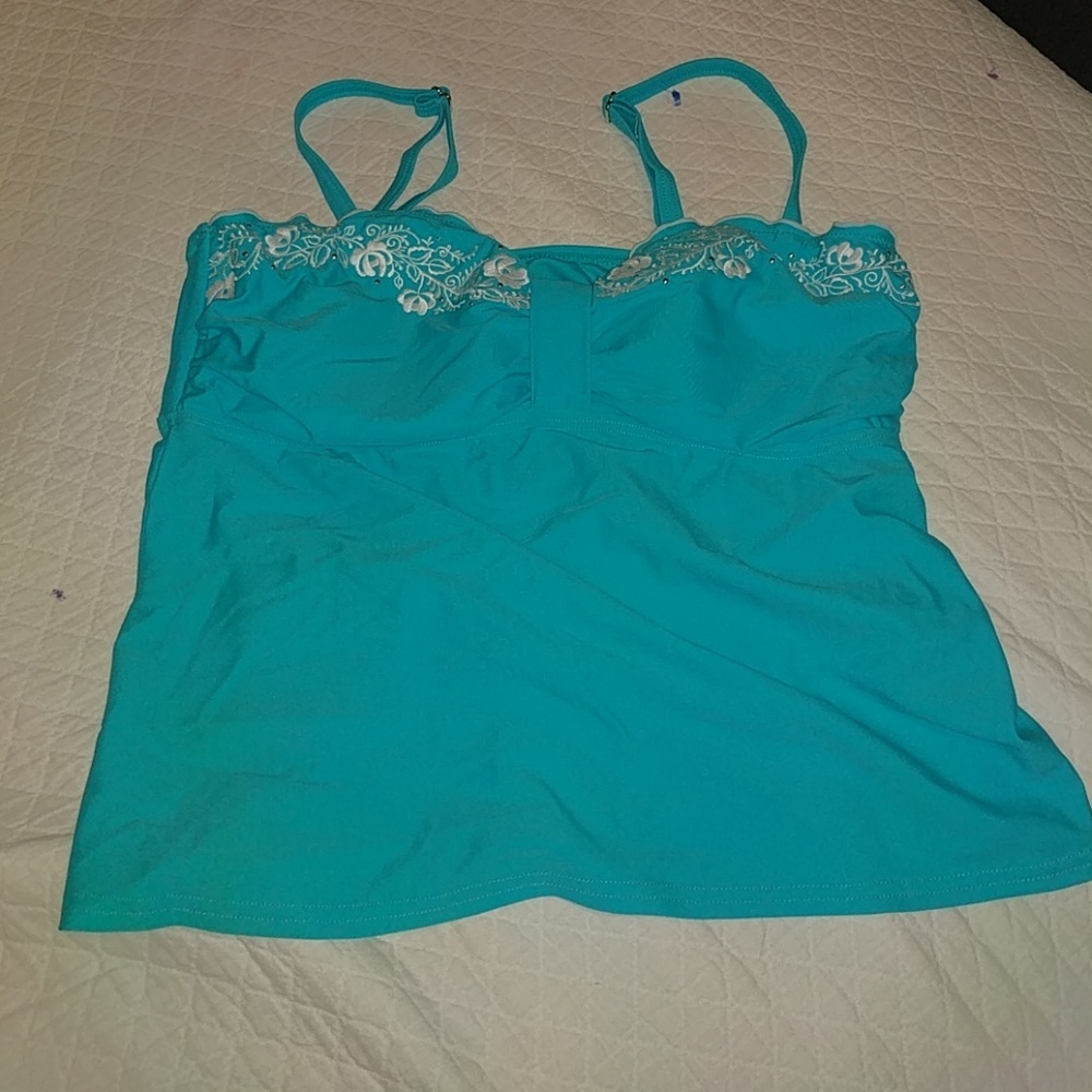 Teal Arizona Swim Tankini - Top Only Sz 1X