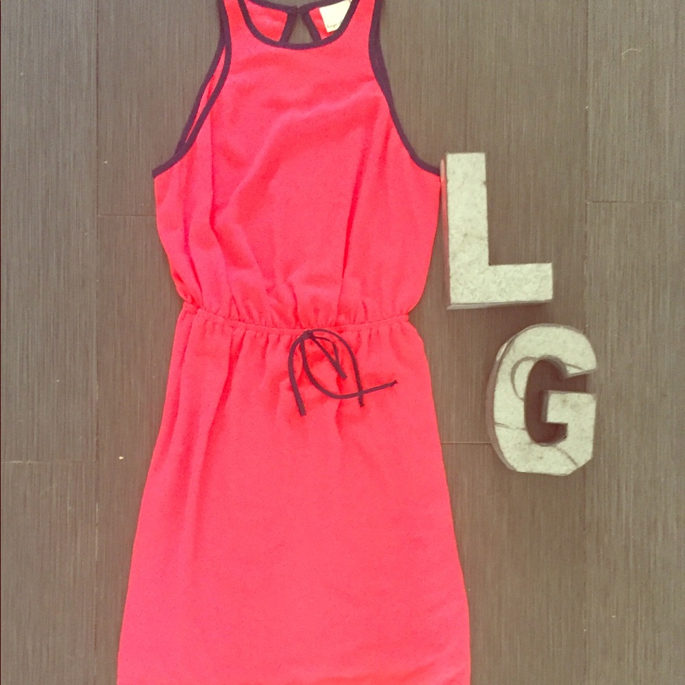 Coral racer back tank dress
