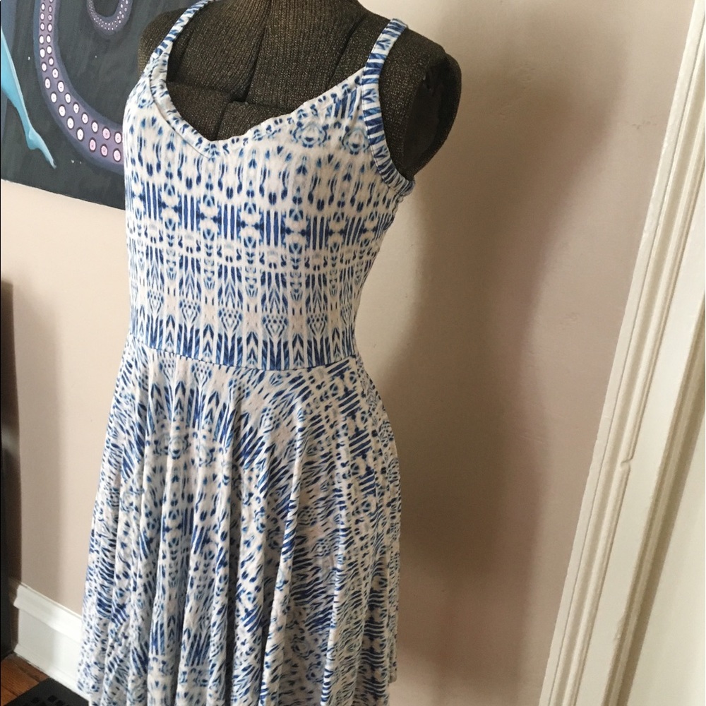 Cynthia Rowley blue tie dye cotton medium dress