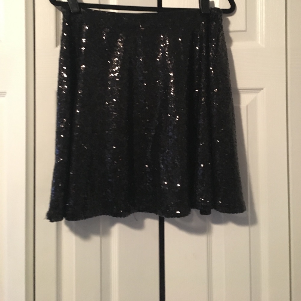 Black Sequin skater skirt
