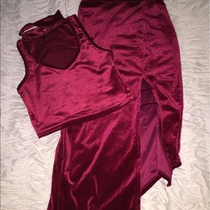 Velvet dress set