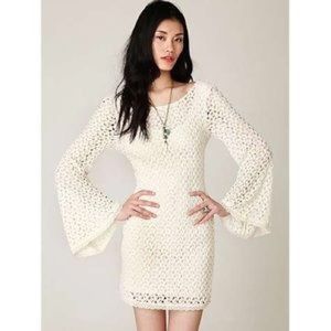 Free People Crochet Bell Sleeve Dress