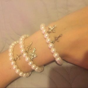 3 Pearl Cross Bracelets