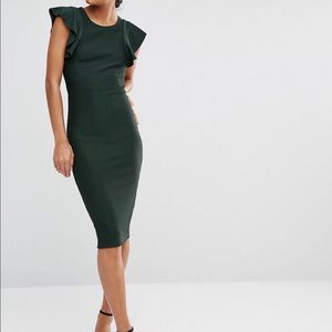 NWT Y.A.S Alice Midi Dress w/ Frill Sleeves (ASOS)