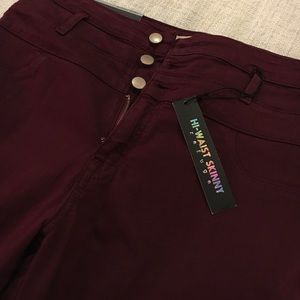 NWT maroon high waist skinny jeans