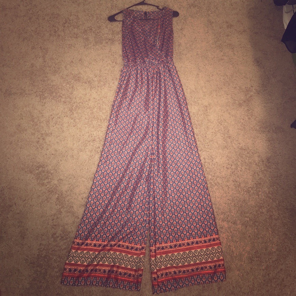 Deep plunge jumpsuit