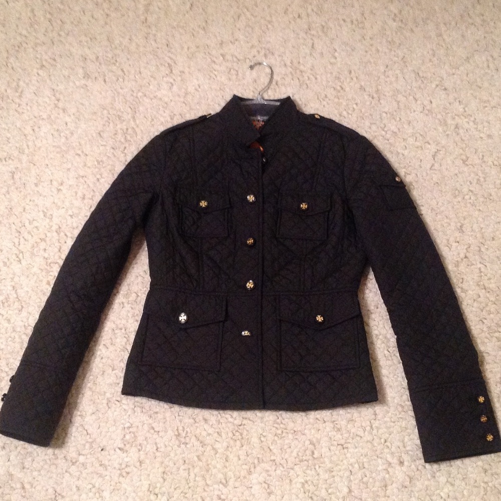 Tory Burch Black Quilted Jacket.