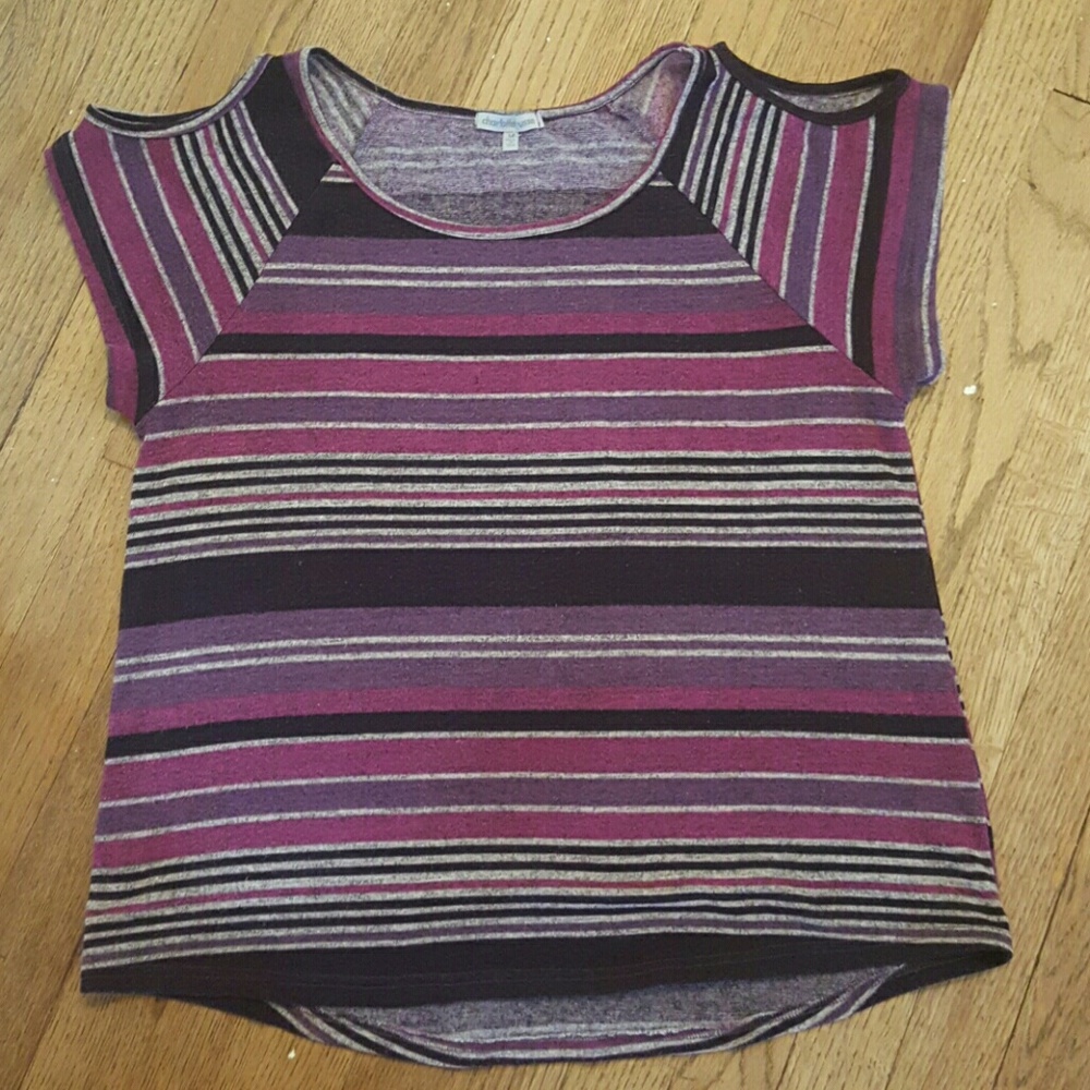 Charlotte Russe light knit cold shoulder top