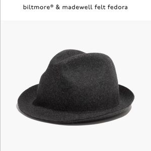 Madewell felt fedora short brim hat - dark grey