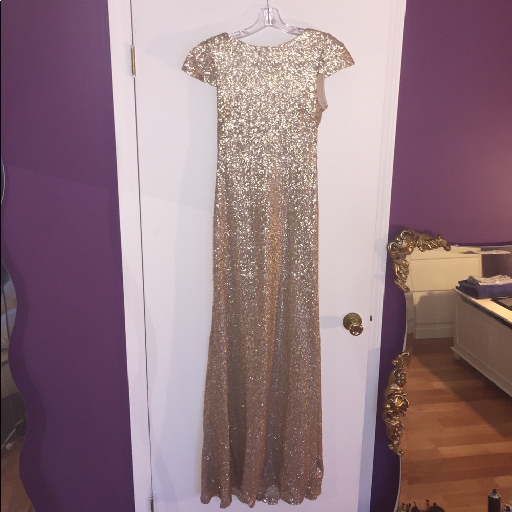 Sorella Vita* Champagne sequence low back Gown