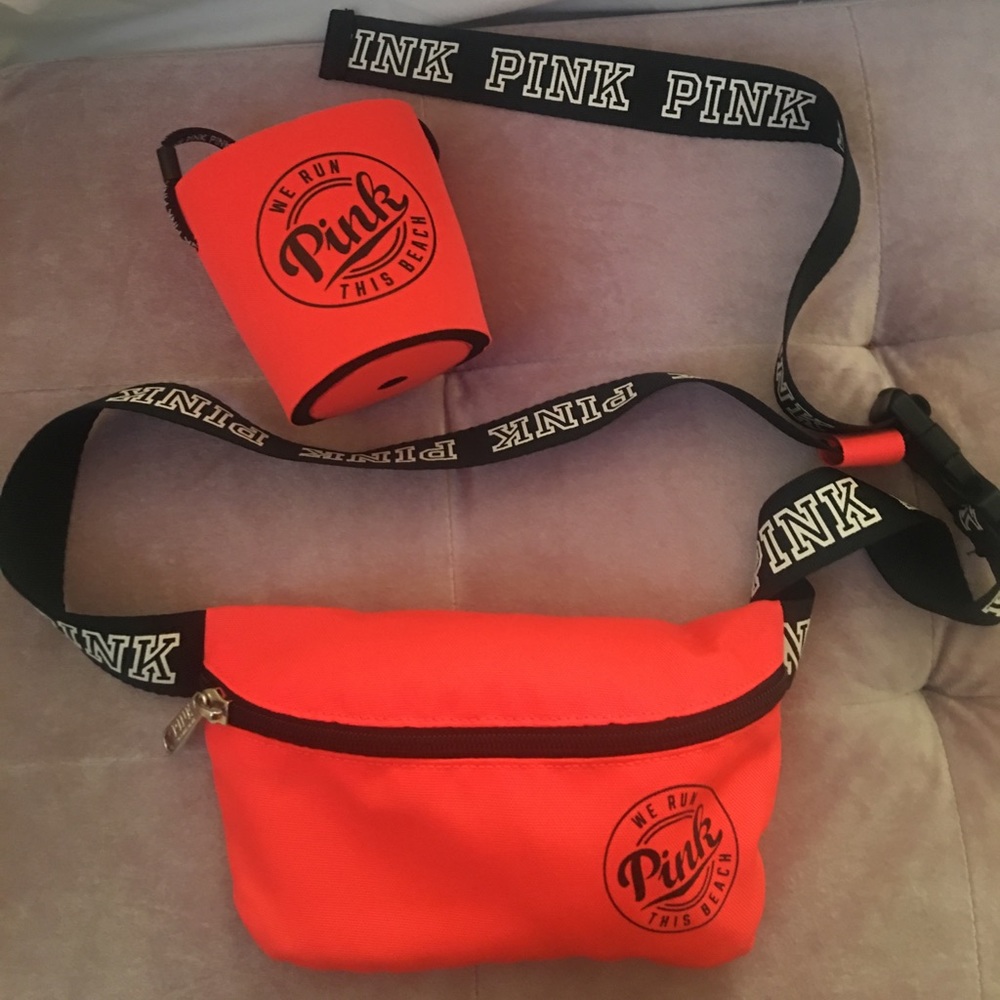 PINK Victoria's Secret fanny pack and koozie