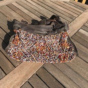 Lucky Brand leather and beaded handbag
