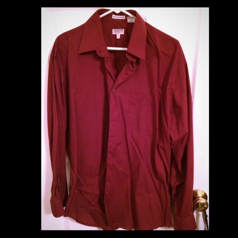  Gioberti Burgundy Button Up Dress Shirt