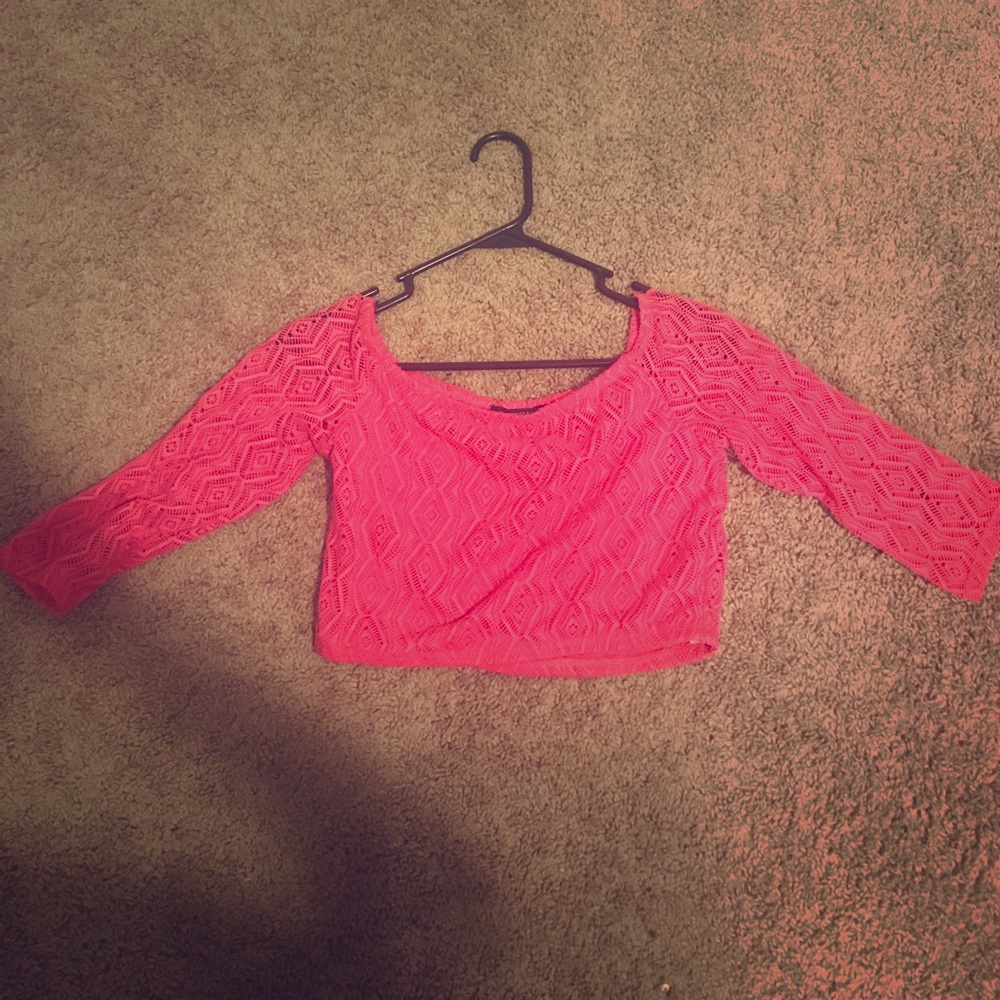 Printed mesh crop with underneath Cali