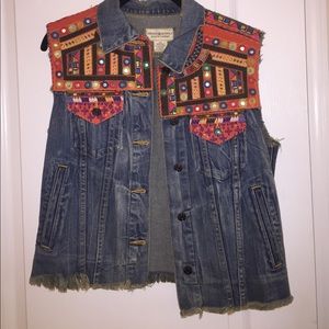 Embellished Denim Vest
