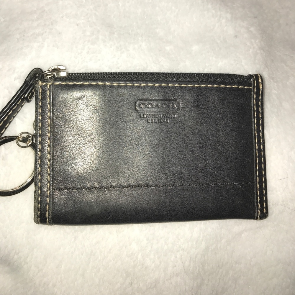 Authentic Coach change purse. Black Leather