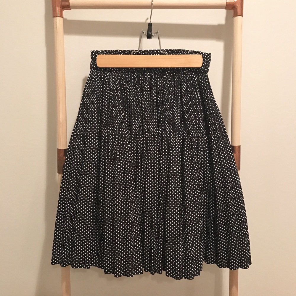 Vintage Navy Polka Dot Skirt