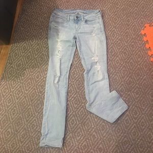 American Eagle Distressed Light Wash Jeans