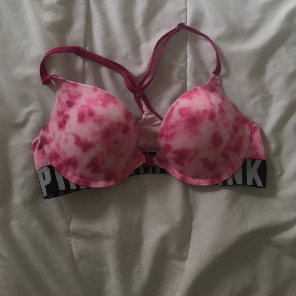 Pink push up bra